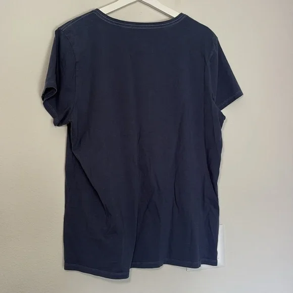 Life Is Good Women's Navy and Green Four Leaf Clover V-Neck Tee large - Picture 5 of 5